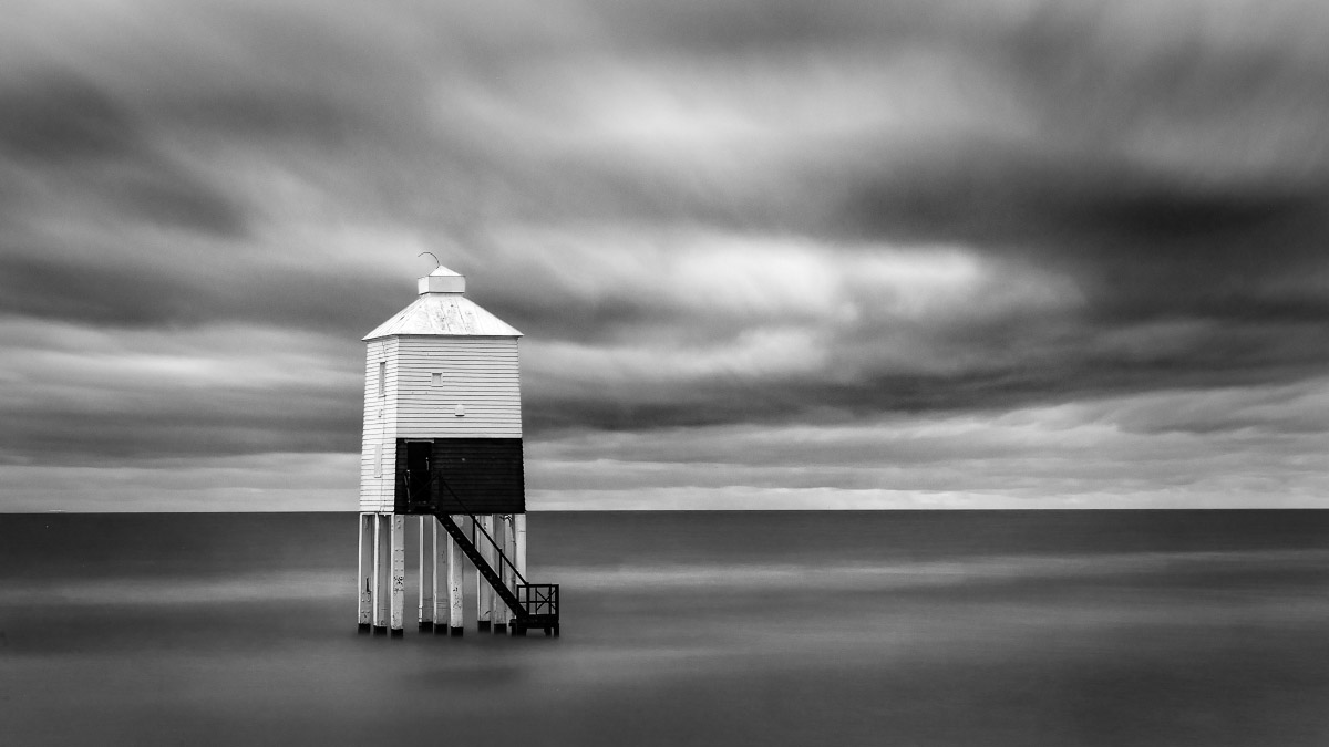 Black and white image of Burnham Lighthouse by Meyrick
