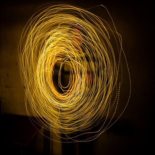 Fairy lights in a spin